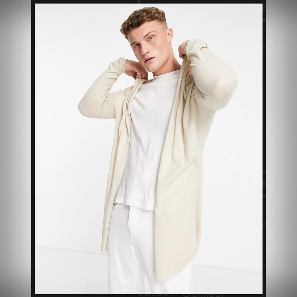 ASOS Men's Open-Front Longline Cardigan